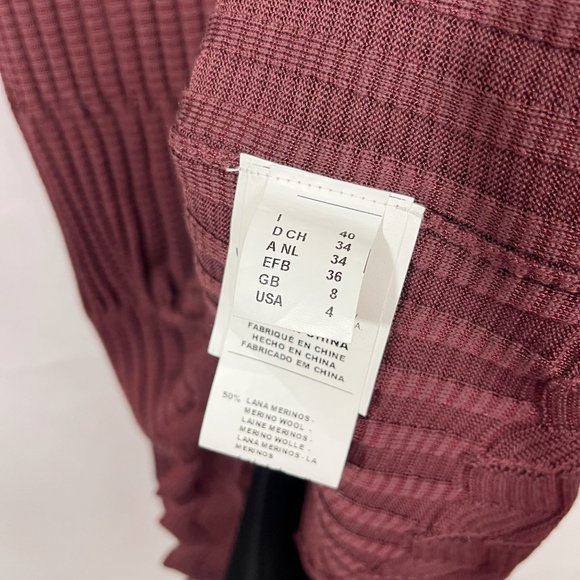 Missoni Red Knit Chevron Long Sleeve Scoop Neck Dress Merino Wool Blend Size 4 - Picture 8 of 10